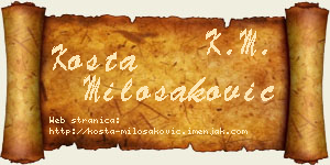Kosta Milošaković vizit kartica